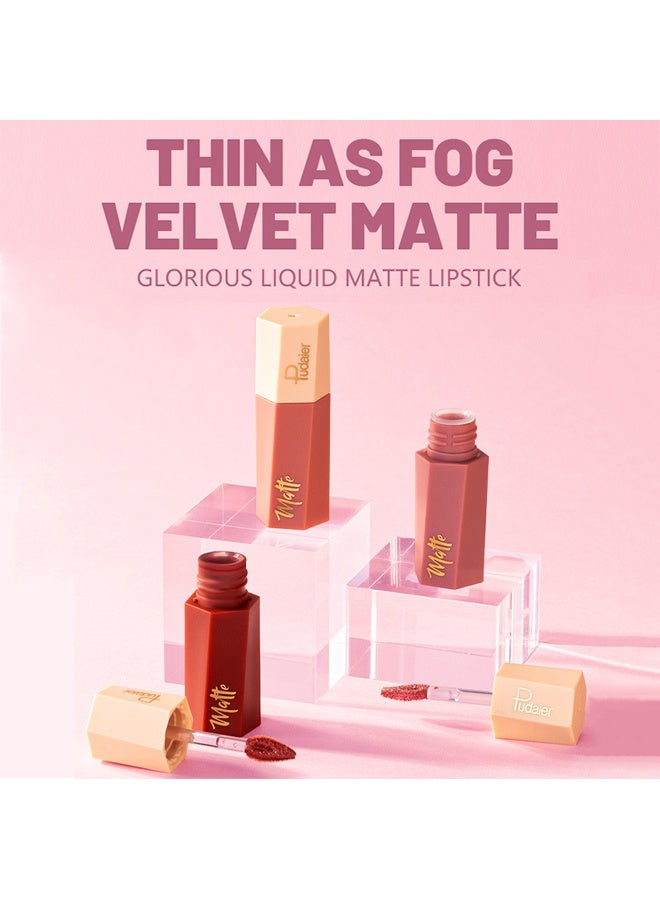 بوداير أحمر شفاه سائل مطفي، ملمع شفاه، صبغة شفاه مقاومة للماء طويلة الأمد، لا تلتصق بالكوب ولا تتلاشى، لمعة شفاه احترافية، هدية مكياج للنساء (05) - Image 3